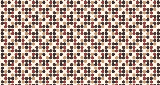 Papier peint à pois Motif rétro avec touches de marron et bordeaux