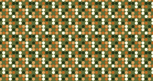 Papier peint à pois Motif rétro vert et orange