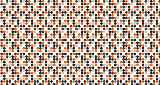 Papier peint à pois Motif rétro orange, noir et gris