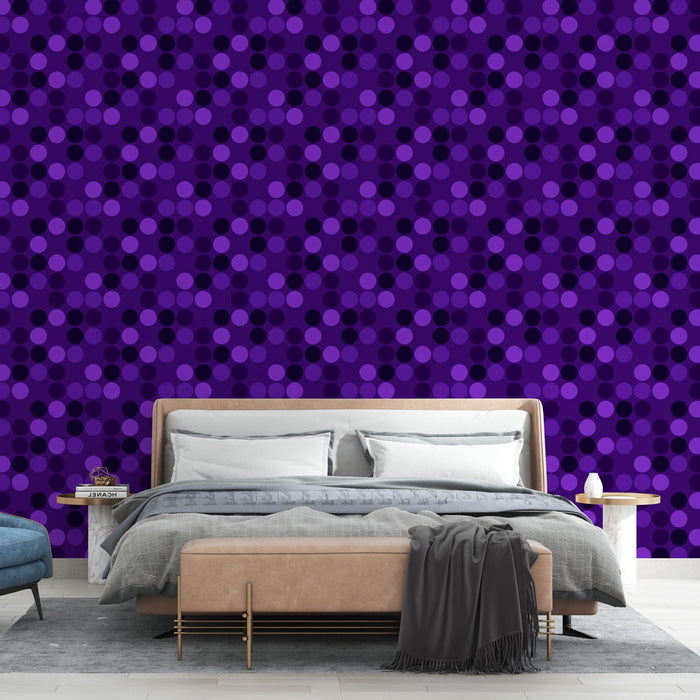 Papier peint pois violet | Motif contemporain