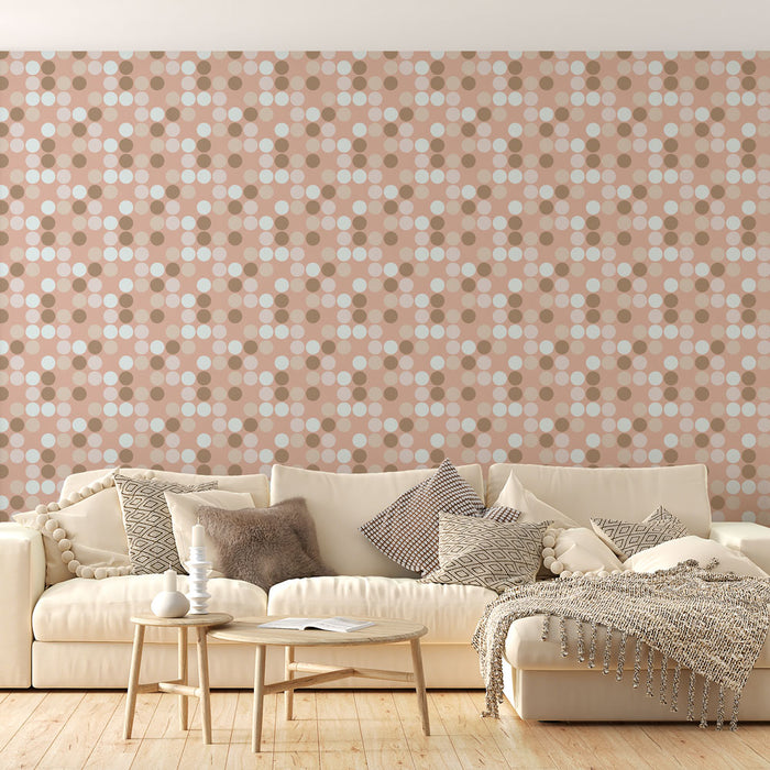 Papier peint motif pois | Design pastel moderne