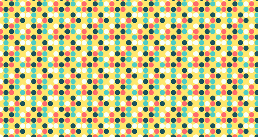 Papier peint pois rétro Motif coloré sur fond jaune