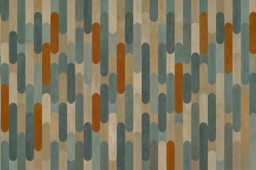 Papier peint géométrique Motifs organiques multicolores