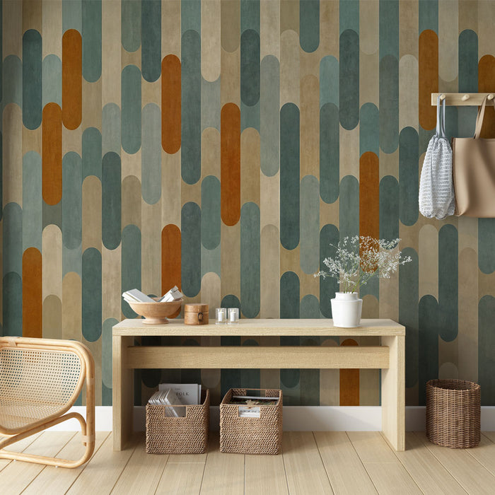 Papier peint géométrique | Motifs organiques multicolores