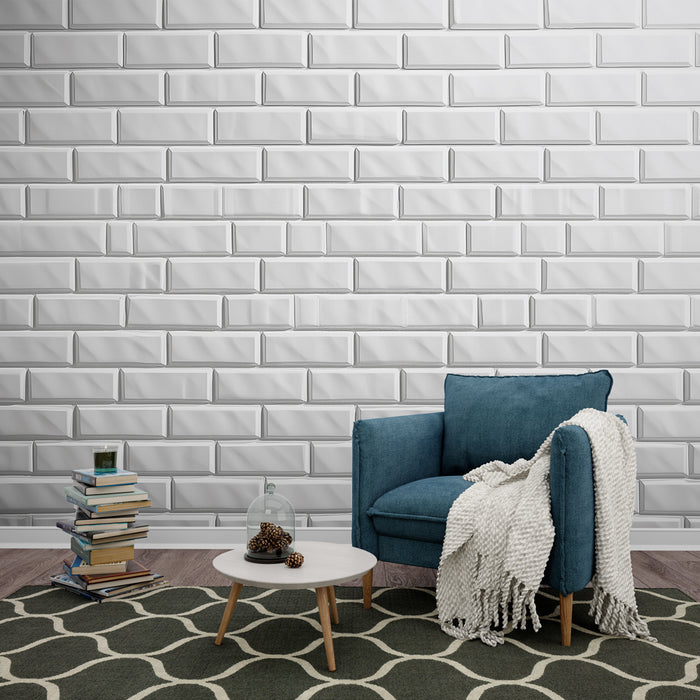 Papier peint briques blanches | Chic et Moderne