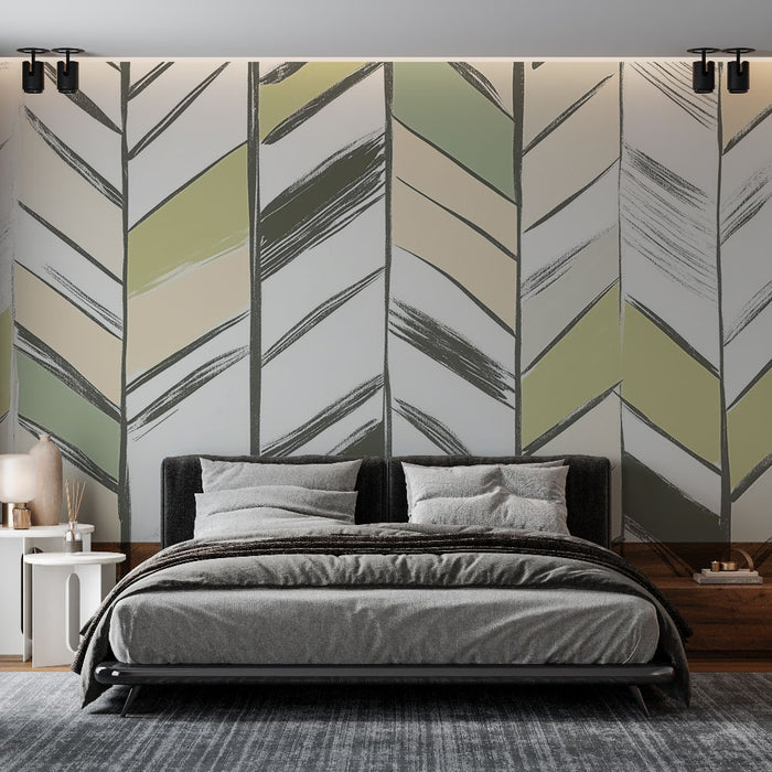 Papier peint chevrons | Motif géométrique pastel