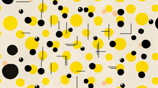 Papier peint géométrique Motif abstrait jaune et noir