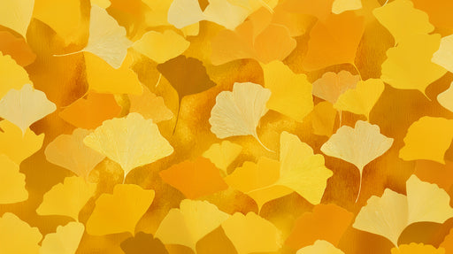 Papier peint feuilles ginkgo Ambiance automnale dorée