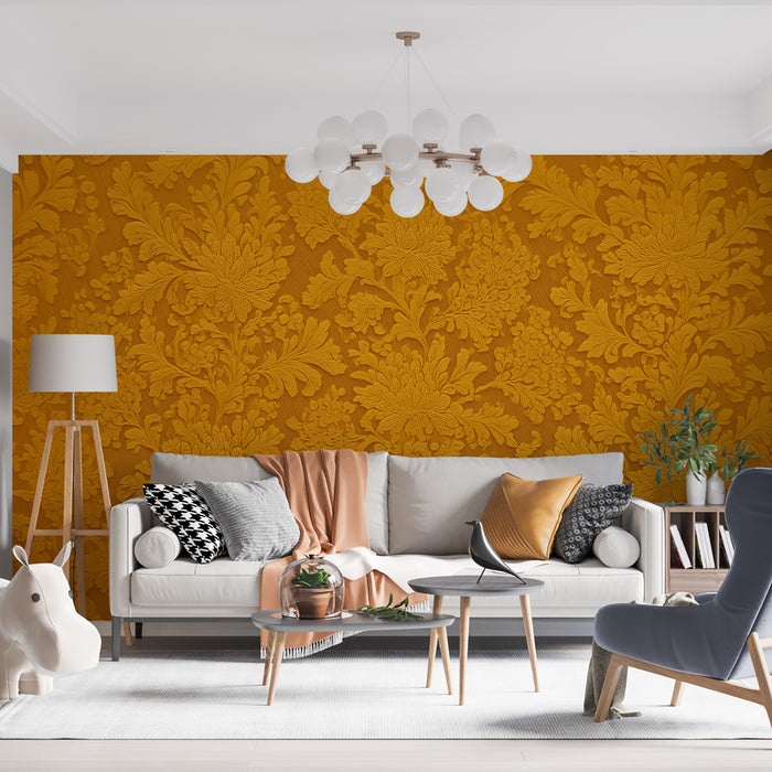 Papier peint baroque | Motif doré élégant