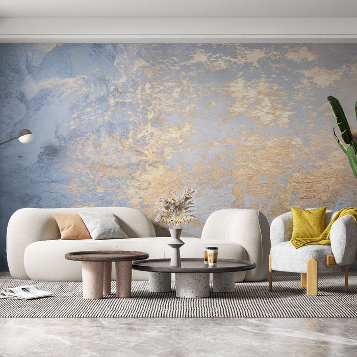 Papier peint abstrait | Mélange de textures dorées et grisées