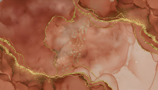 Papier peint marbré Tons chauds et dorés