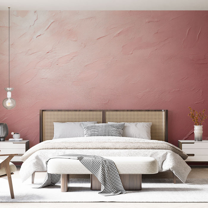 Papier peint texturé rose | Décoration murale élégante
