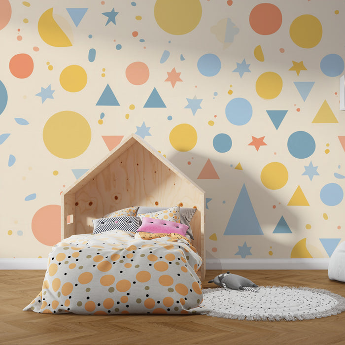 Papier peint formes géométriques | Multicolore et Ludique