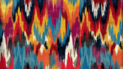 Papier peint abstrait Motif Ikat multicolore