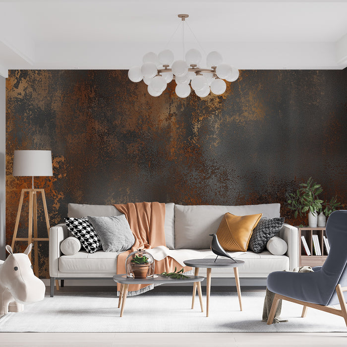 Papier peint abstrait | Nuances de rouille et de gris