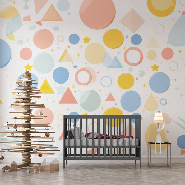 Papier peint géométrique | Formes colorées pastel