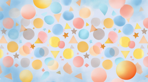 Papier peint géométrique Couleurs pastel et formes variées