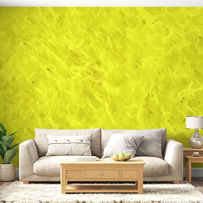 Papier peint vaporeux | Motif jaune éclatant fluide