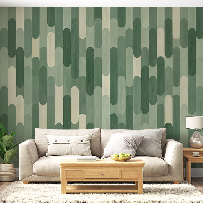 Papier peint géométrique vert | Motif moderne et élégant