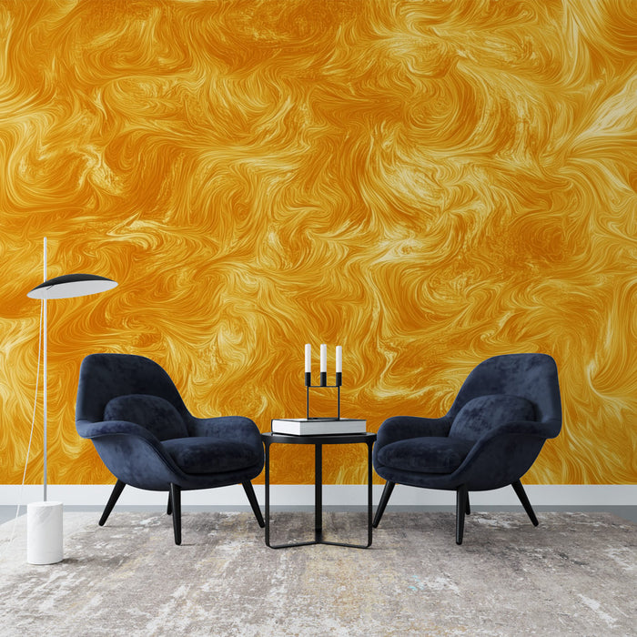 Papier peint tourbillon doré | Design abstrait