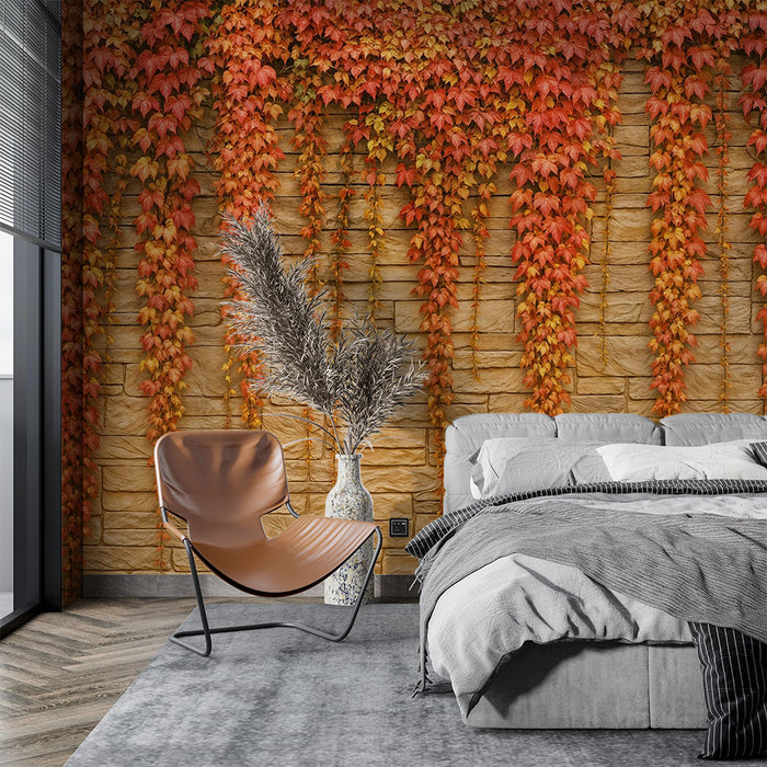 Papier peint lierre automnal | Chaleur et élégance naturelle