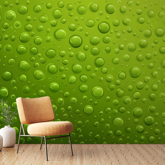 Papier peint bulles | Éclat Vert Émeraude