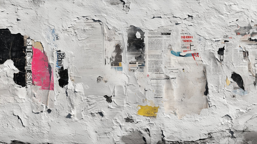 Papier peint urbain Effet mur décrépi et affiches vintage