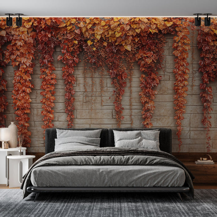 Papier peint mur de lierre | Décor automnal envoûtant