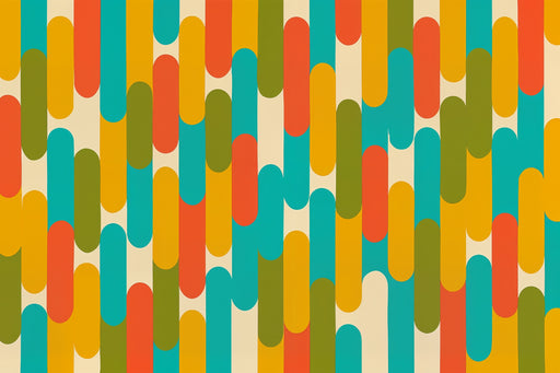 Papier peint géométrique Motif rétro coloré