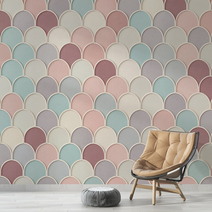 Papier peint écailles | Pastels élégants