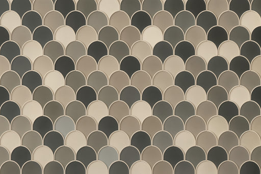 Papier peint écailles Subtils tons beiges et gris