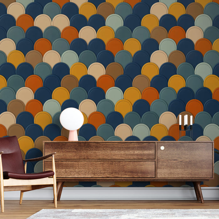Papier peint écailles multicolores | Design moderne et vif