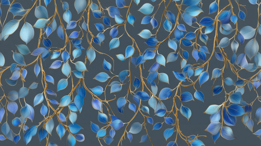 Papier peint feuillage bleu Élégance et fraîcheur