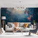 Papier peint panoramique jungle avec fleurs exotiques pour salon moderne