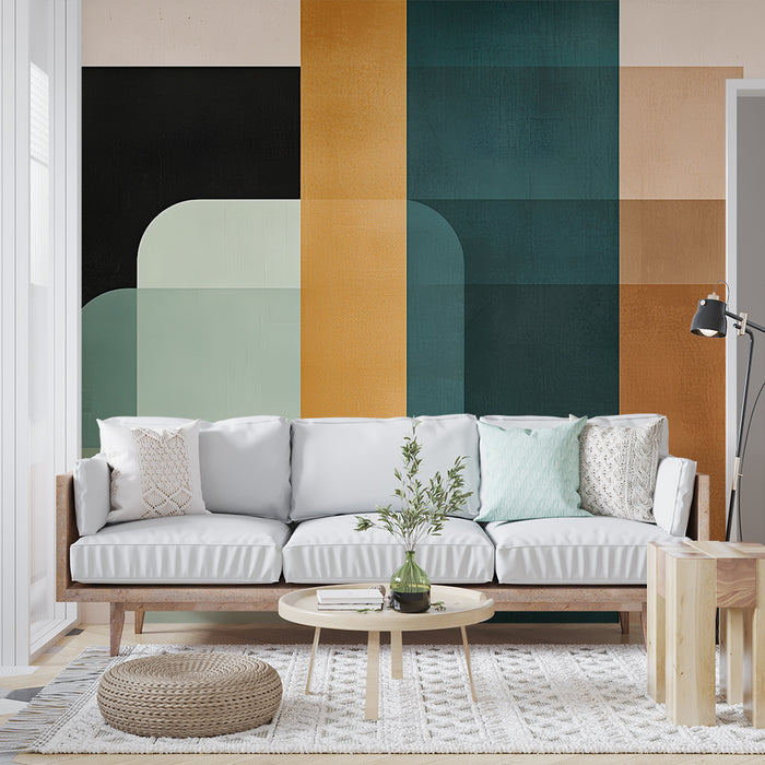Papier peint géométrique | Design moderne et abstrait pastel