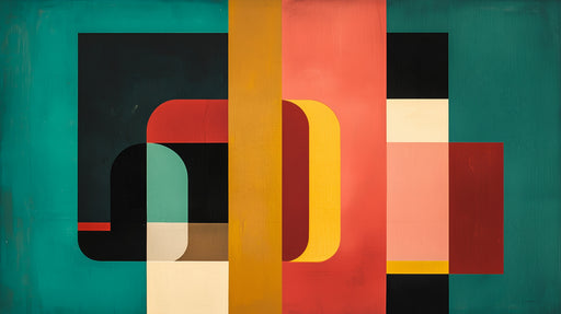 Papier peint géométrique Art moderne multicolore