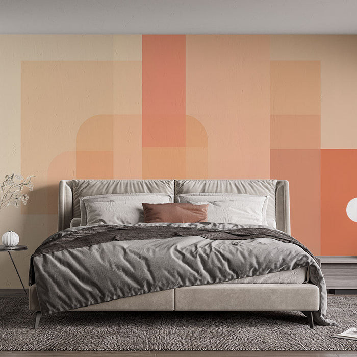 Papier peint géométrique | Tons Pastel orangés