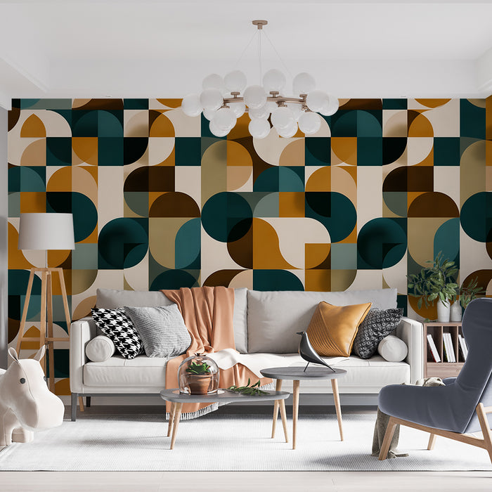 Papier peint géométrique | Design moderne et multicolore