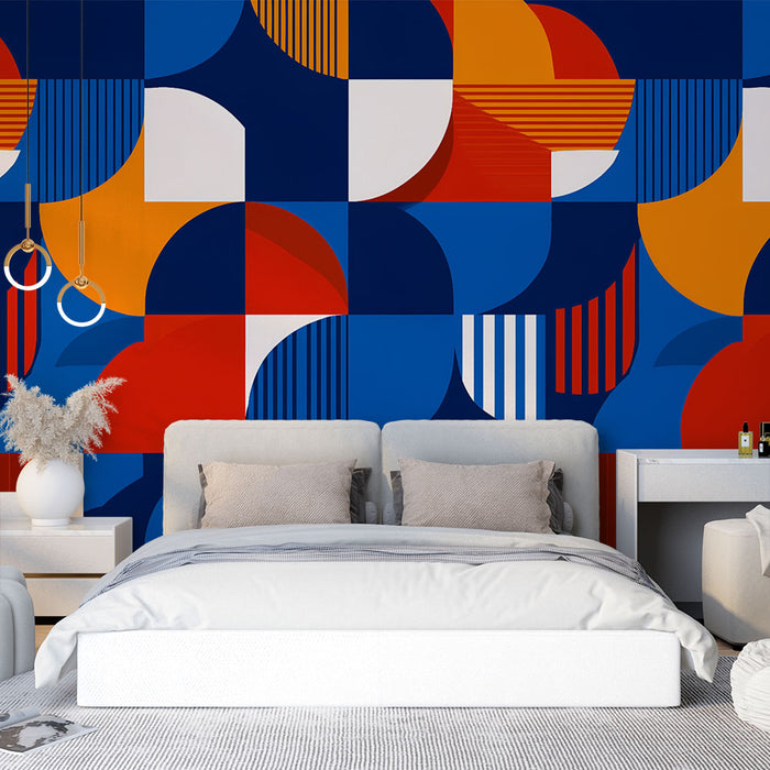 Papier peint géométrique | Motif abstrait et multicolore