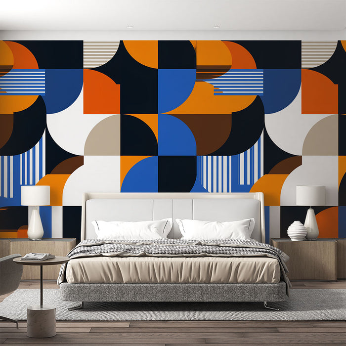 Papier peint géométrique coloré | Design moderne abstrait