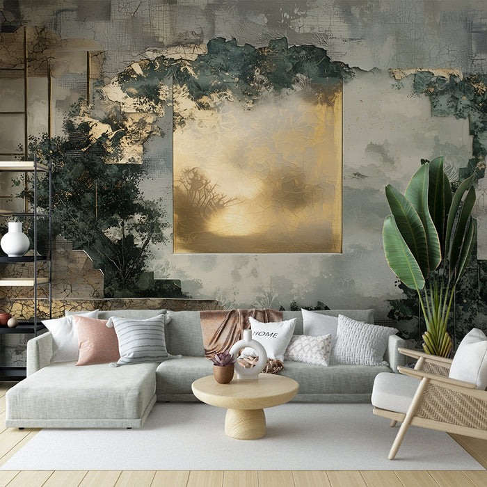 Papier peint artistique | Éclats de nature dorée