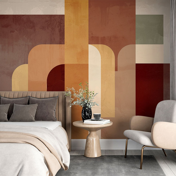 Papier peint géométrique | Design moderne terreux