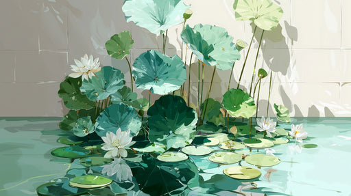 Papier peint Lotus Élégance Aquatique