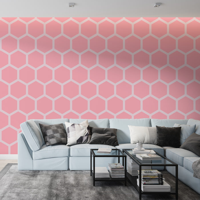 Papier peint alvéole | Design rose moderne