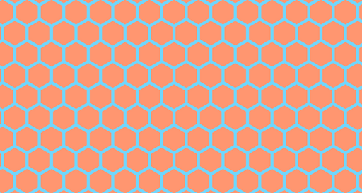 Papier peint hexagonal Motif orange et bleu
