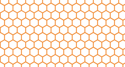 Papier peint hexagone Motif géométrique orange et blanc