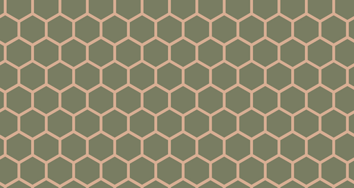 Papier peint hexagone Motif géométrique vert et beige