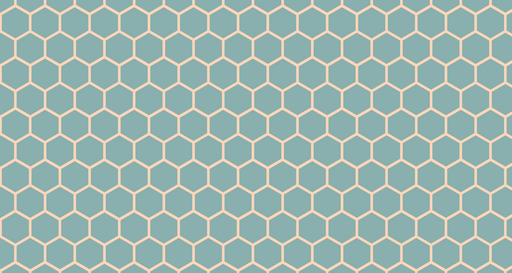 Papier peint géométrique Motif alvéole bleu et blanc