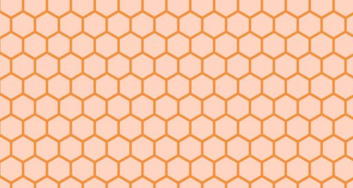 Papier peint hexagone Motif géométrique orange et pêche