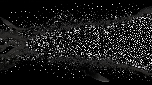 Papier peint abstrait noir et blanc Motif de points élégants